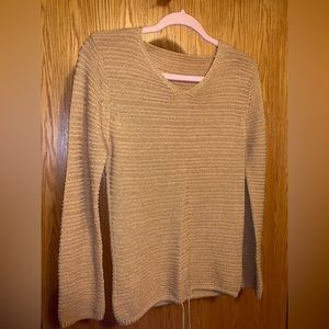 Cute brown sweater with tie waist